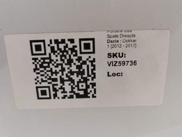Portiera Usa Spate Dreapta Dacia  Dokker 1 [2012 - 2017] Originala - imagine 8