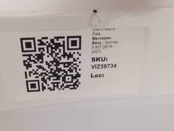 Usa Dreapta Fata Mercedes-Benz  Sprinter 3 907 [2018 - 2021] Originala - imagine 8