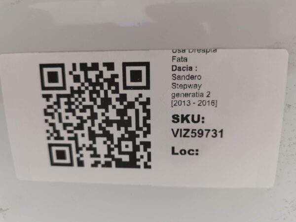 Usa Dreapta Fata Dacia  Sandero Stepway generatia 2 [2013 - 2016] Originala - imagine 8