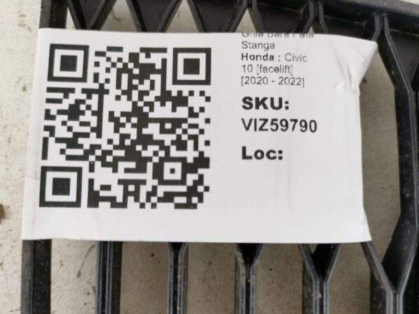 Grila Bara Fata Stanga Honda  Civic 10 [facelift] [2020 - 2022] Originala In Stare Buna - imagine 8