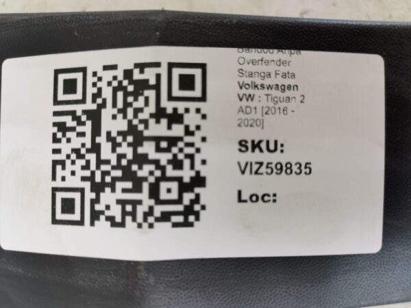 Bandou Aripa Overfender Stanga Fata Volkswagen VW  Tiguan 2 AD1 [2016 - 2020] Original In Stare Buna - imagine 8