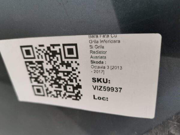 Bara Fata Cu Grila Inferioara Si Grila Radiator Avariata Skoda  Octavia 3 [2013 - 2017] Originala In Stare Buna - imagine 8